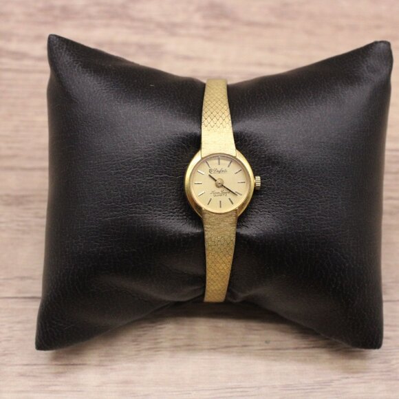 Vintage Dufonte Lucien Piccard Watch Womens Gold Tone Stainless Steel Rare 60's - Picture 1 of 10
